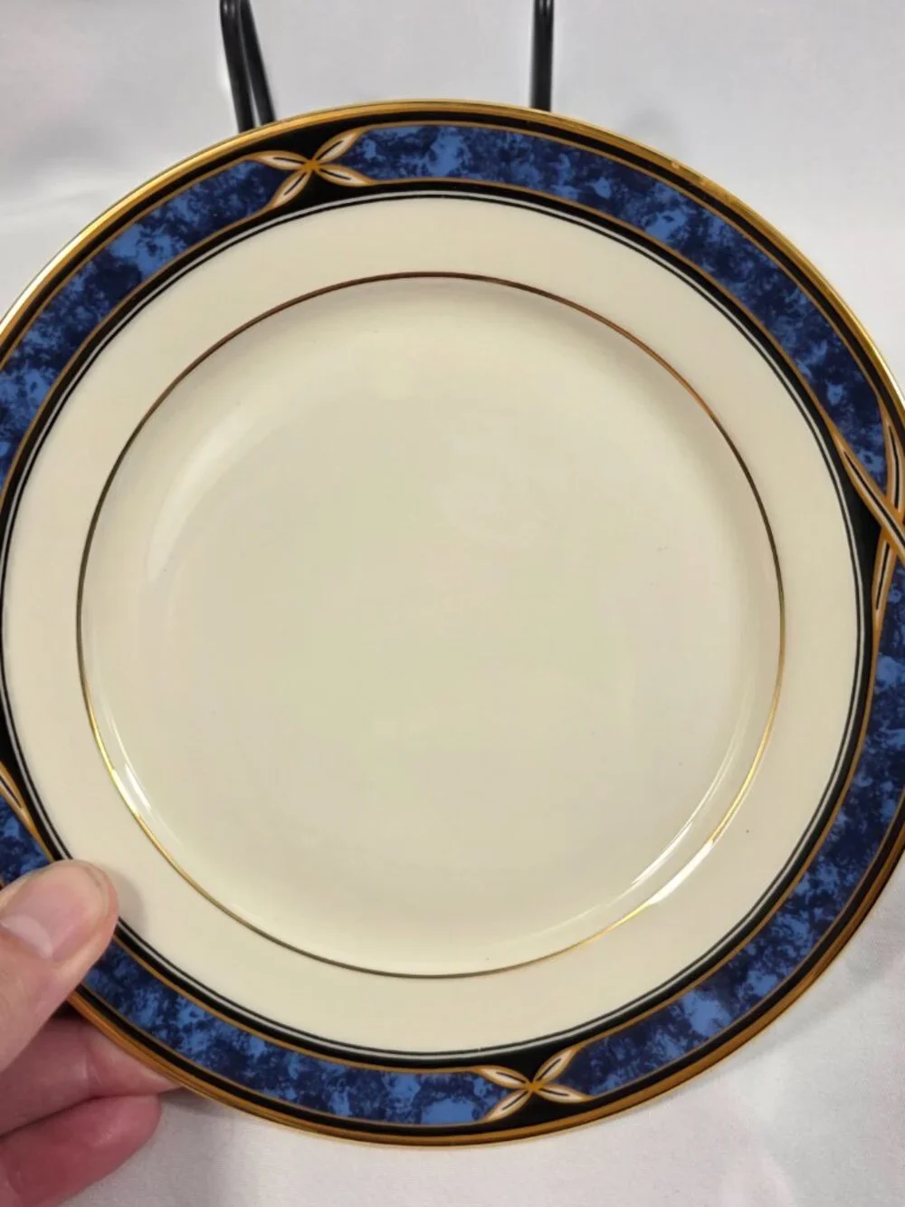 Lenox Mountain View American Home Bread Plate Blue Marble Rim